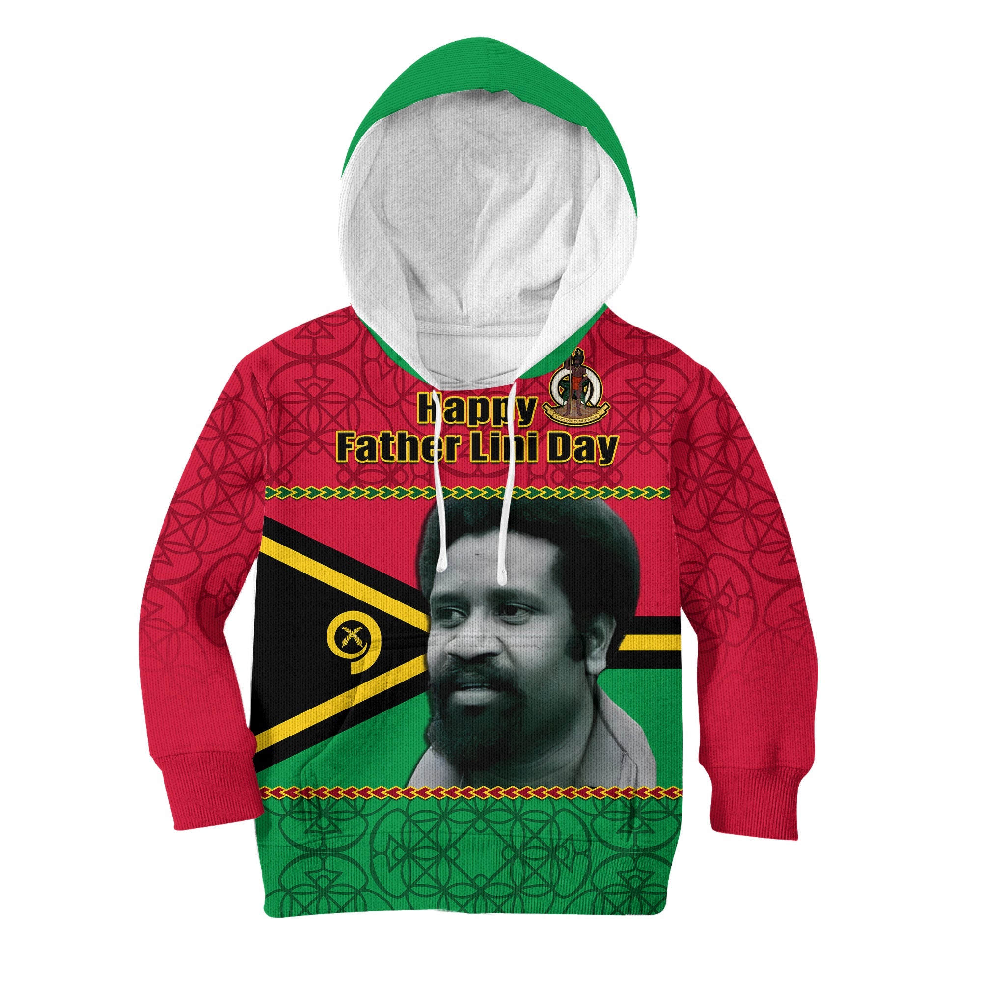 (Custom Personalised) Vanuatu Hoodie KID Vanuatuan Flag Sand Drawing Happy Father Lini Day LT14 Red - Polynesian Pride