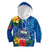 (Custom Personalised) Samoa Hoodie KID Coat Of Arms Mix Tropical Flowers LT14 Blue - Polynesian Pride