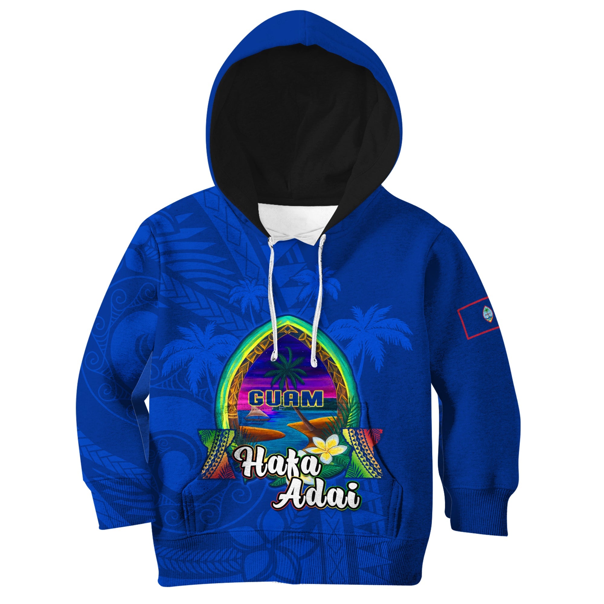 (Custom Personalised) Guam Hoodie KID Hafa Adai Latte Stone Proud Chamorro LT14 Blue - Polynesian Pride