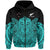 (Custom Text and Number) New Zealand Tiki Rugby Hoodie NZ Maori Koru Pattern Ver.02 LT14 Zip Hoodie Turquoise - Polynesian Pride