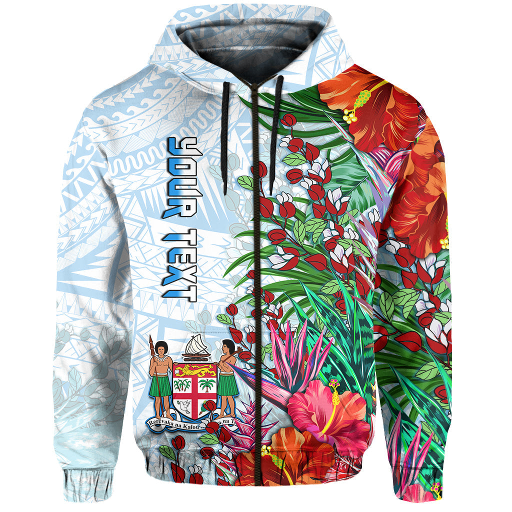 Custom Fiji Hoodie Proud Fijian Tapa mix Tagimoucia Flowers LT13 - Polynesian Pride