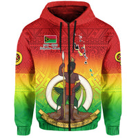 Vanuatu Independence Day Hoodie 42nd Anniversary Yumi Yumi Yumi LT13 Zip Hoodie Red - Polynesian Pride