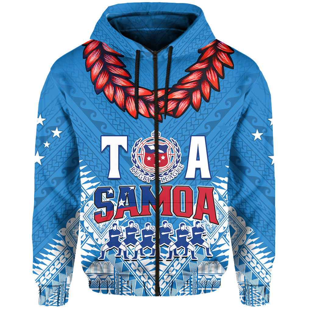 (Custom Text and Number) Toa Samoa Rugby Hoodie Manu Siva Tau Style Ulafala LT13 - Polynesian Pride