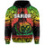 Samoa Rugby Hoodie Teuila Torch Ginger Gradient Style LT14 Zip Hoodie Black - Polynesian Pride