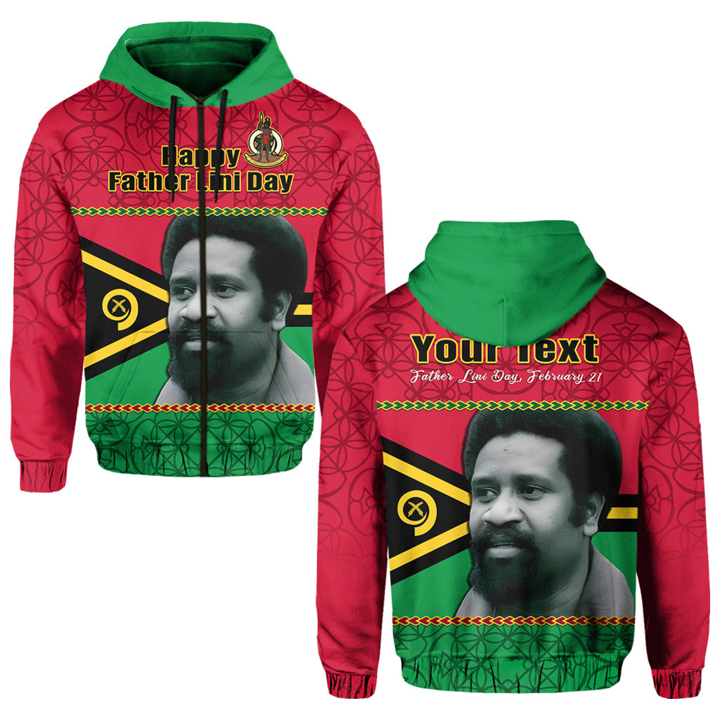 Custom Vanuatu Hoodie Vanuatuan Flag Sand Drawing Happy Father Lini Day LT14 Zip Hoodie Red - Polynesian Pride