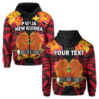 Custom Papua New Guinea Hoodie PNG Bird of Paradise Polynesian Pattern LT14 Zip Hoodie Black - Polynesian Pride
