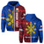 Custom Philippines Hoodie Pilipinas Sun Mix Polynesian Pattern LT14 Zip Hoodie Red - Polynesian Pride