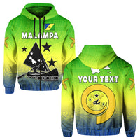 Custom Malampa Province Hoodie Native Canoe Mix Vanuatu Pig Tusk Green Version LT14 Zip Hoodie Green - Polynesian Pride