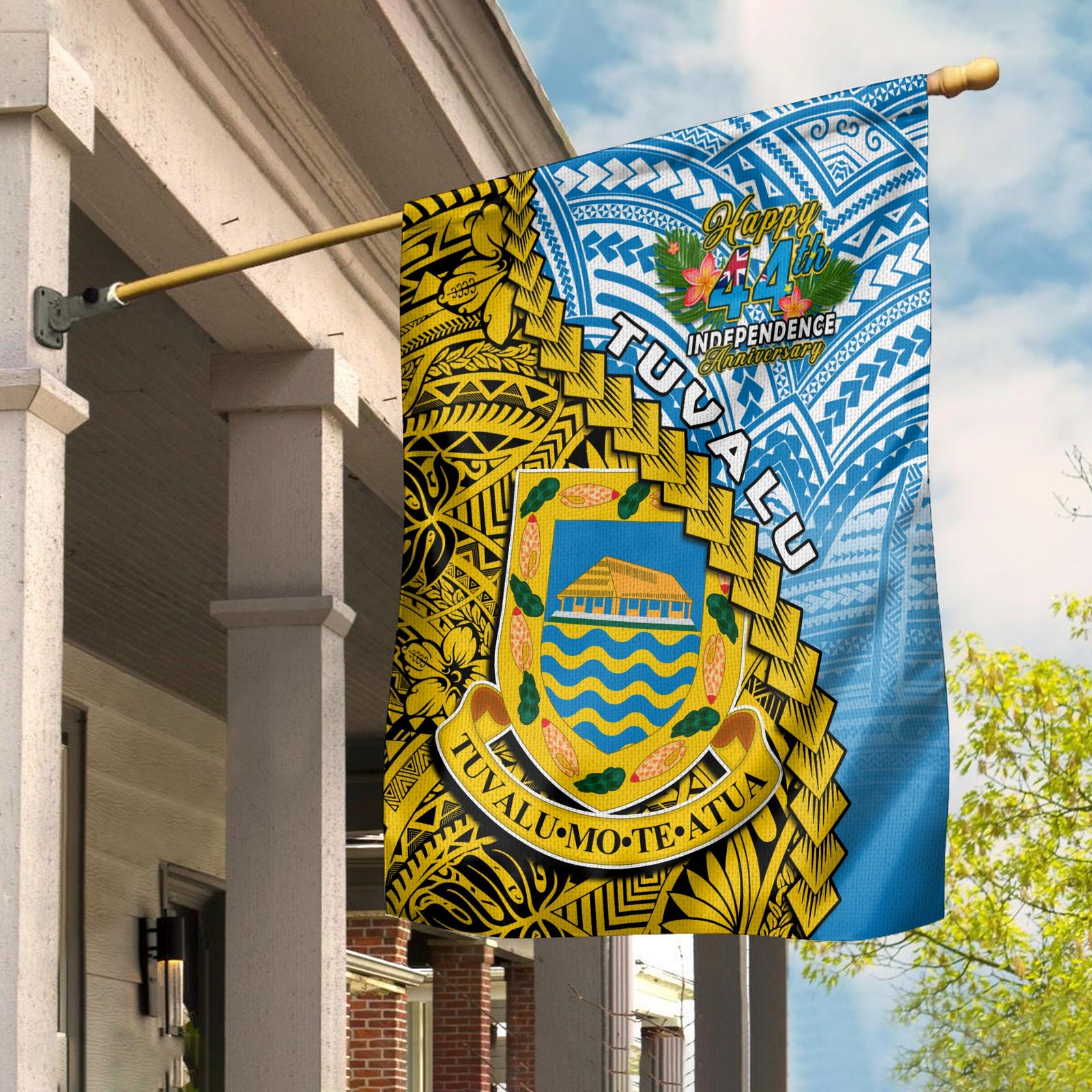 Tuvalu 1978 Flag Happy 44th Independence Anniversary Polynesian Pattern LT14 - Polynesian Pride