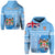 Custom Fiji Dreamy Hoodie Tapa Pattern LT13 Unisex Blue - Polynesian Pride