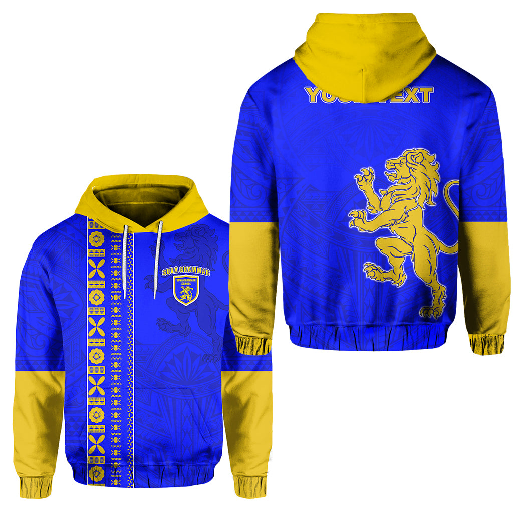 Custom Suva Grammar Hoodie Happy Anniversary LT13 Unisex Blue - Polynesian Pride