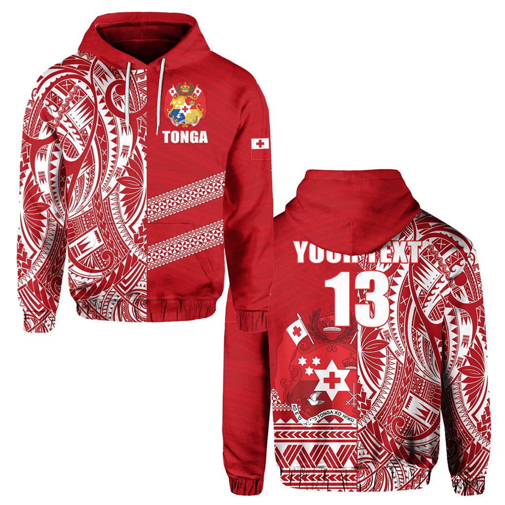 Custom Tonga Rugby Hoodie Rustic Unisex Red - Polynesian Pride