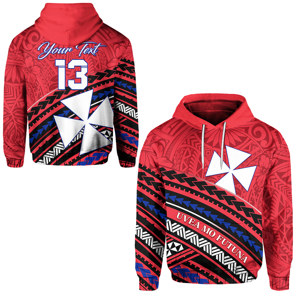 Custom Wallis and Futuna Hoodie Creative Polynesian Custom Text and Number LT13 Unisex Red - Polynesian Pride