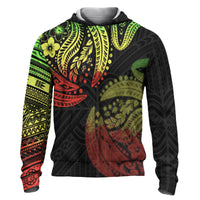 Polynesian Patterns Hoodie Reggae Color Unisex Black - Polynesian Pride