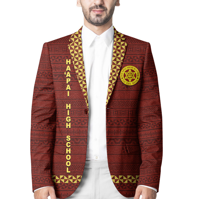 Tonga Ha'apai High School Blazer Simple Style - Maroon LT8 Unisex Maroon - Polynesian Pride