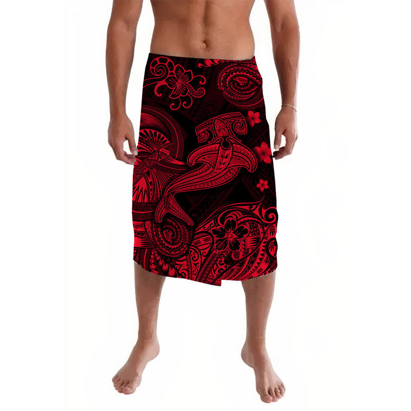 Hawaii Hammer Shark Polynesian Lavalava Unique Style Red LT8 Red - Polynesian Pride