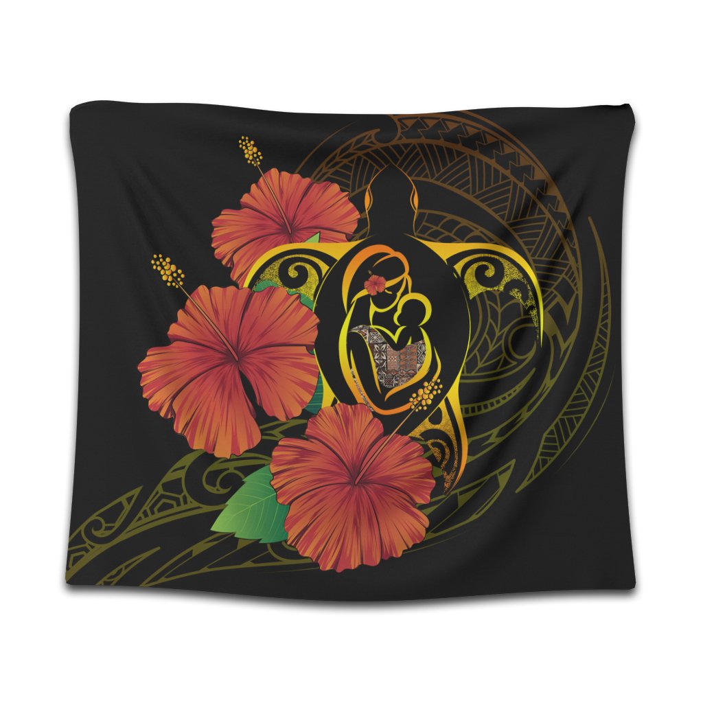 hawaiiTapestry - Hawaii Turtle Tapestry Mothers Day AH Wall Tapestry Black - Polynesian Pride