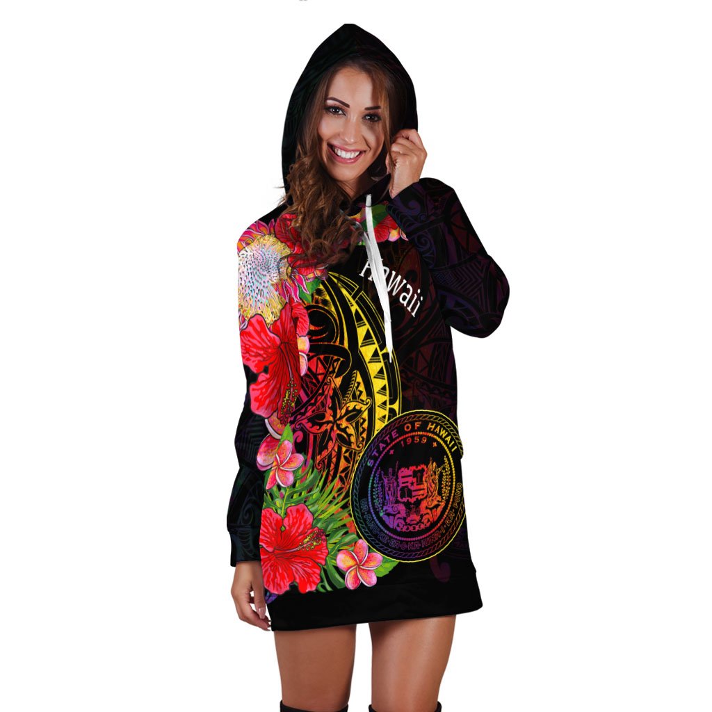 Hawaii Hoodie Dress - Tropical Hippie Style - Polynesian Pride