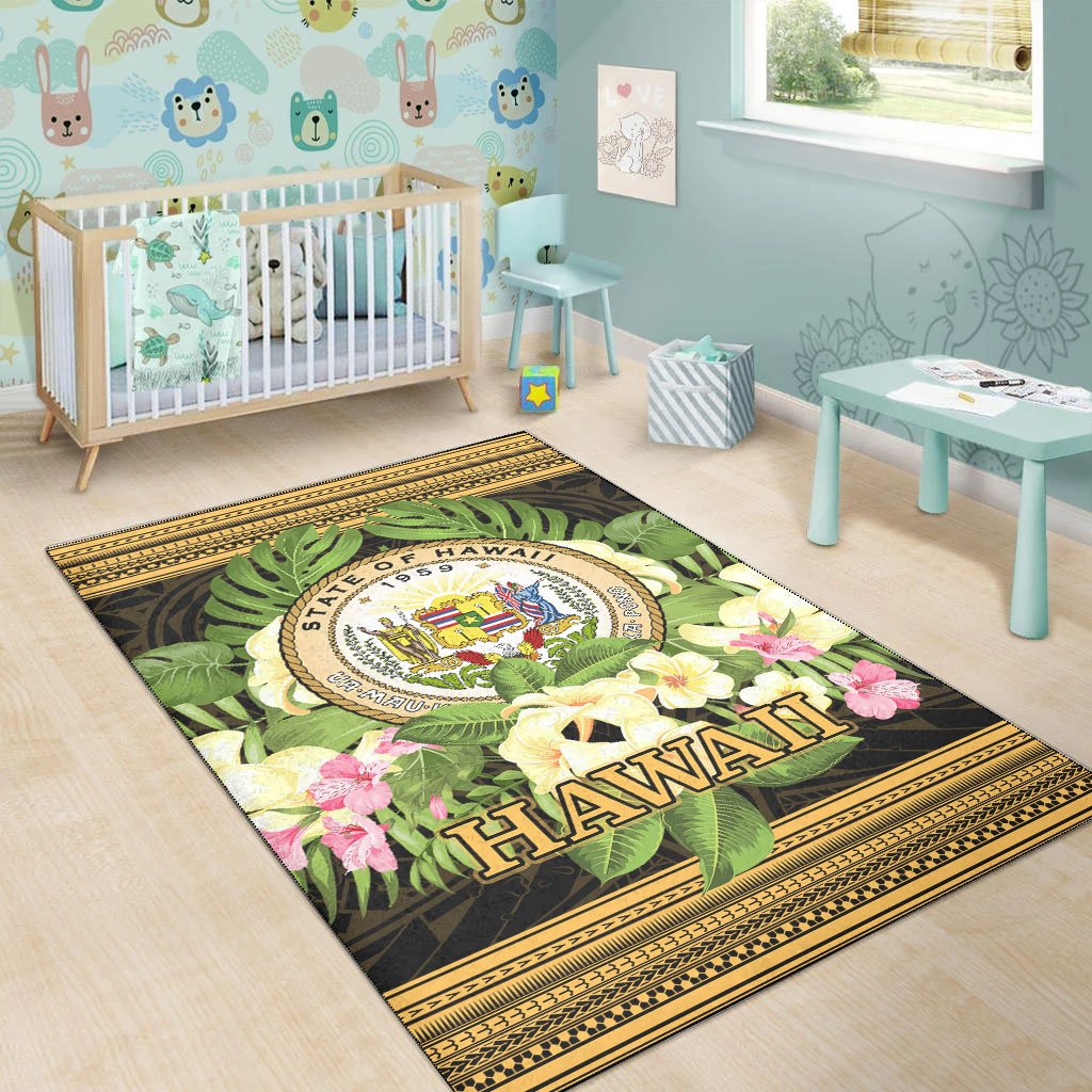 Hawaii Area Rug - Polynesian Gold Patterns Collection - Polynesian Pride