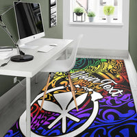 Hawaii Custom Personalised Area Rug - Rainbow Polynesian Pattern - Polynesian Pride