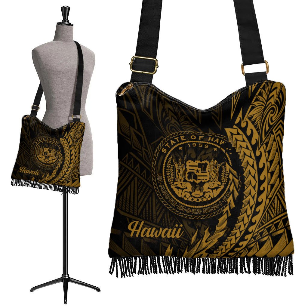 Hawaii Boho Handbag - Wings Style One Size Boho Handbag Black - Polynesian Pride