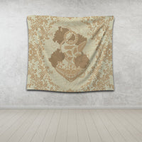 Hawaii Anchor Hibiscus Flower Vintage Tapestry - AH - Beige - Polynesian Pride
