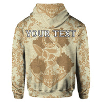 Custom Hawaii Anchor Hibiscus Flower Vintage Hoodie Beige - Polynesian Pride