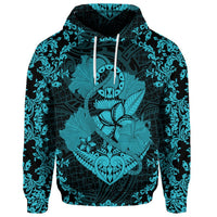 Custom Hawaii Anchor Hibiscus Flower Vintage Hoodie Blue - Polynesian Pride