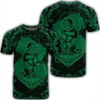 Hawaii Anchor Hibiscus Flower Vintage T Shirt Green Unisex Black - Polynesian Pride