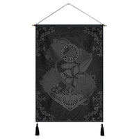 Hawaii Anchor Hibiscus Flower Vintage Hanging Poster - AH - Grey Hanging Poster Cotton And Linen - Polynesian Pride