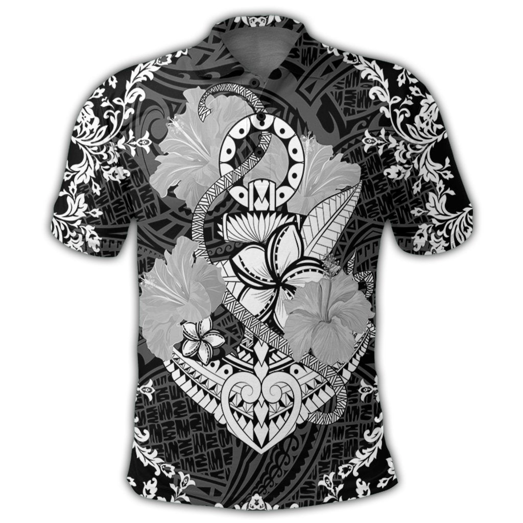 Hawaii Anchor Hibiscus Flower Vintage Polo Shirt - Polynesian Pride