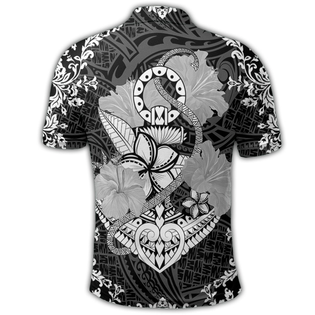 Hawaii Anchor Hibiscus Flower Vintage Polo Shirt - Polynesian Pride