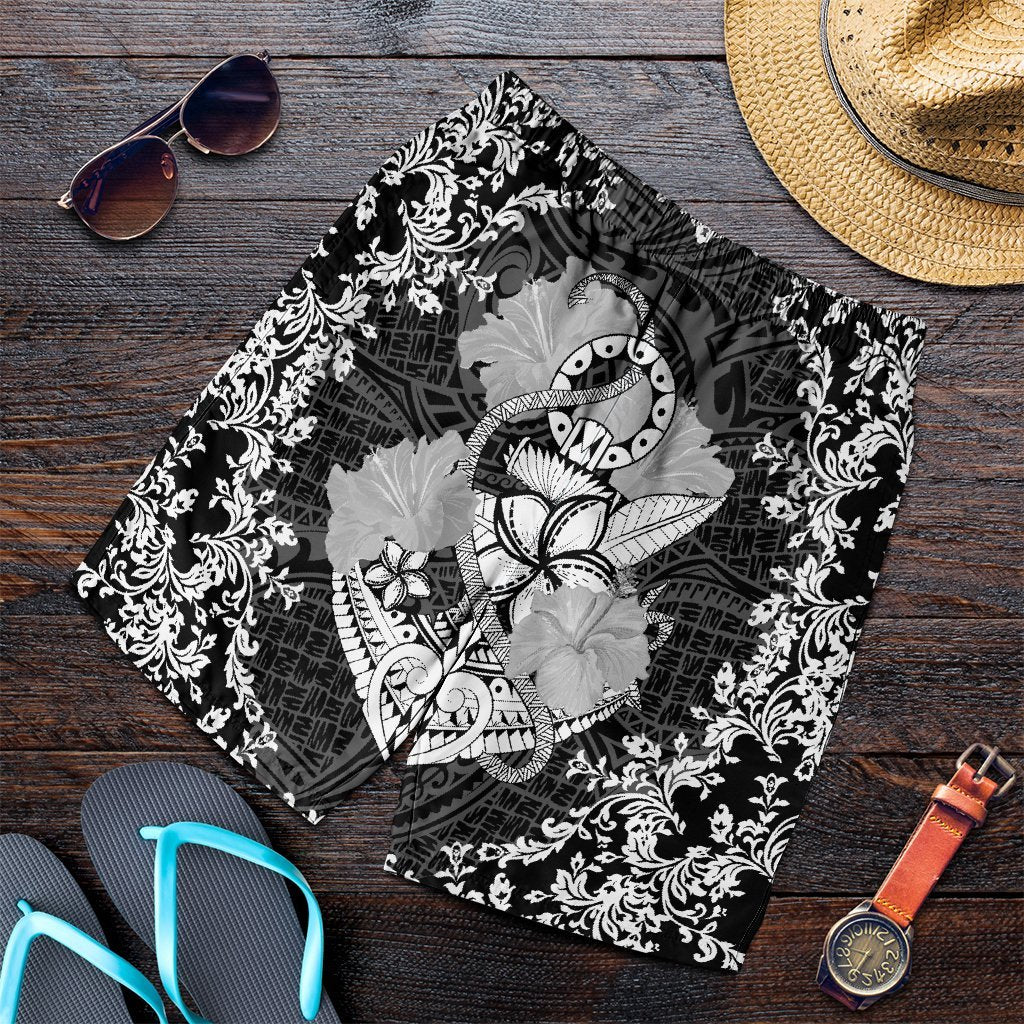 Hawaii Anchor Hibiscus Flower Vintage Men's Shorts - AH Art - Polynesian Pride