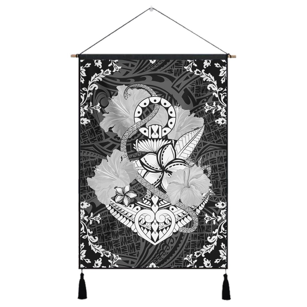 Hawaii Anchor Hibiscus Flower Vintage Hanging Poster - AH Hanging Poster Cotton And Linen - Polynesian Pride