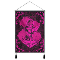 Hawaii Anchor Hibiscus Flower Vintage Hanging Poster - AH - Pink Hanging Poster Cotton And Linen - Polynesian Pride