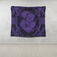 Hawaii Anchor Hibiscus Flower Vintage Tapestry - AH - Purple - Polynesian Pride