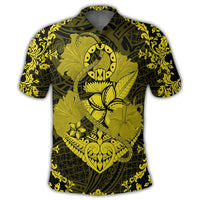 Hawaii Anchor Hibiscus Flower Vintage Polo Shirt Yellow - Polynesian Pride