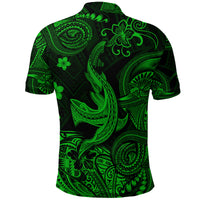 Hawaii Angry Shark Polynesian Polo Shirt Unique Style Green LT8 - Polynesian Pride