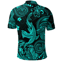 Hawaii Angry Shark Polynesian Polo Shirt Unique Style Turquoise LT8 - Polynesian Pride