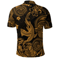 Hawaii Angry Shark Polynesian Polo Shirt Unique Style Gold LT8 - Polynesian Pride