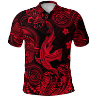 Hawaii Shark Angry Polynesian Polo Shirt Unique Style Red LT8 - Polynesian Pride