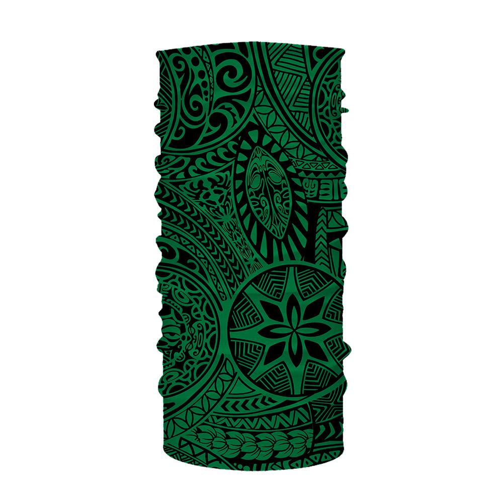 Hawaii Bandana Polynesian Hawaiian Style Tribal Tattoo Green One Size Green - Polynesian Pride