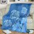 Hawaii Blue Hibiscus Turtle Polynesian Quilt Premium Blankets - AH - Polynesian Pride