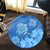 Hawaii Blue Hibiscus Turtle Polynesian Round Carpet - AH - Polynesian Pride