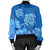 Hawaii Blue Hibiscus Turtle Polynesian Bomber Jacket - AH - Polynesian Pride