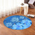 Hawaii Blue Hibiscus Turtle Polynesian Round Carpet - AH - Polynesian Pride