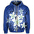 Hawaii Blue Plumeria Zip Hoodie - Polynesian Pride