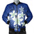 Hawaii Blue Plumeria Bomber Jacket - AH Black Unisex - Polynesian Pride