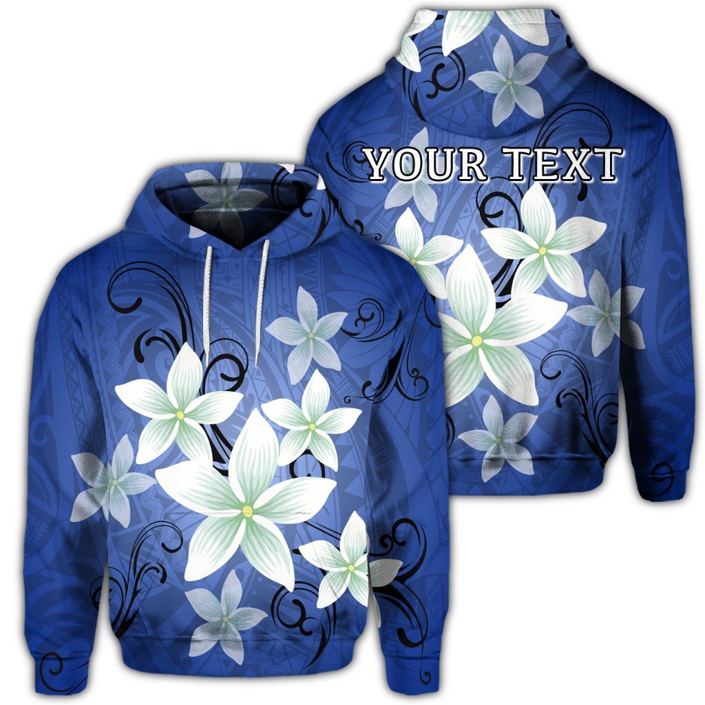 Custom Hawaii Blue Plumeria Hoodie Unisex Art - Polynesian Pride