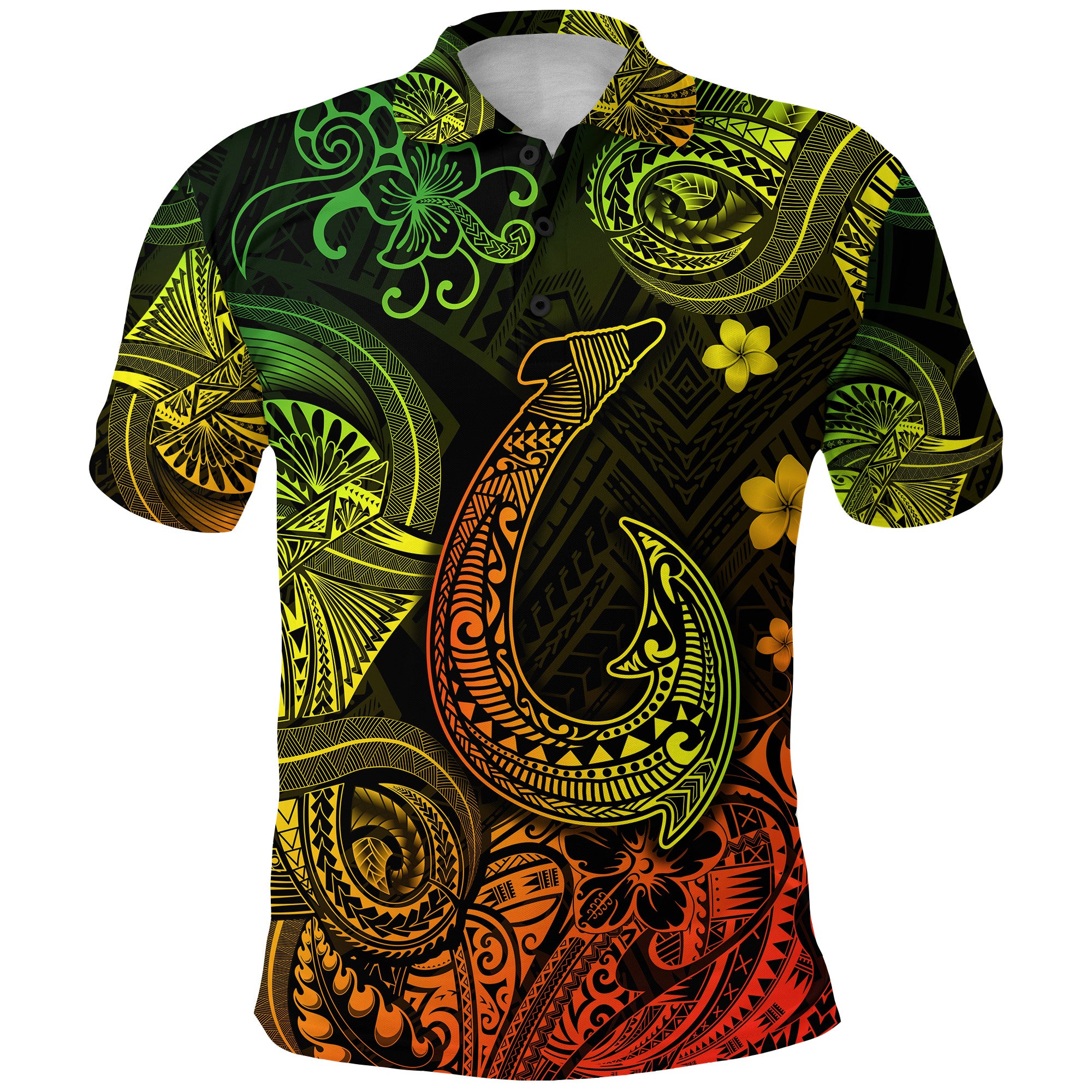 Custom Hawaii Fish Hook Polynesian Polo Shirt Unique Style Reggae - Polynesian Pride